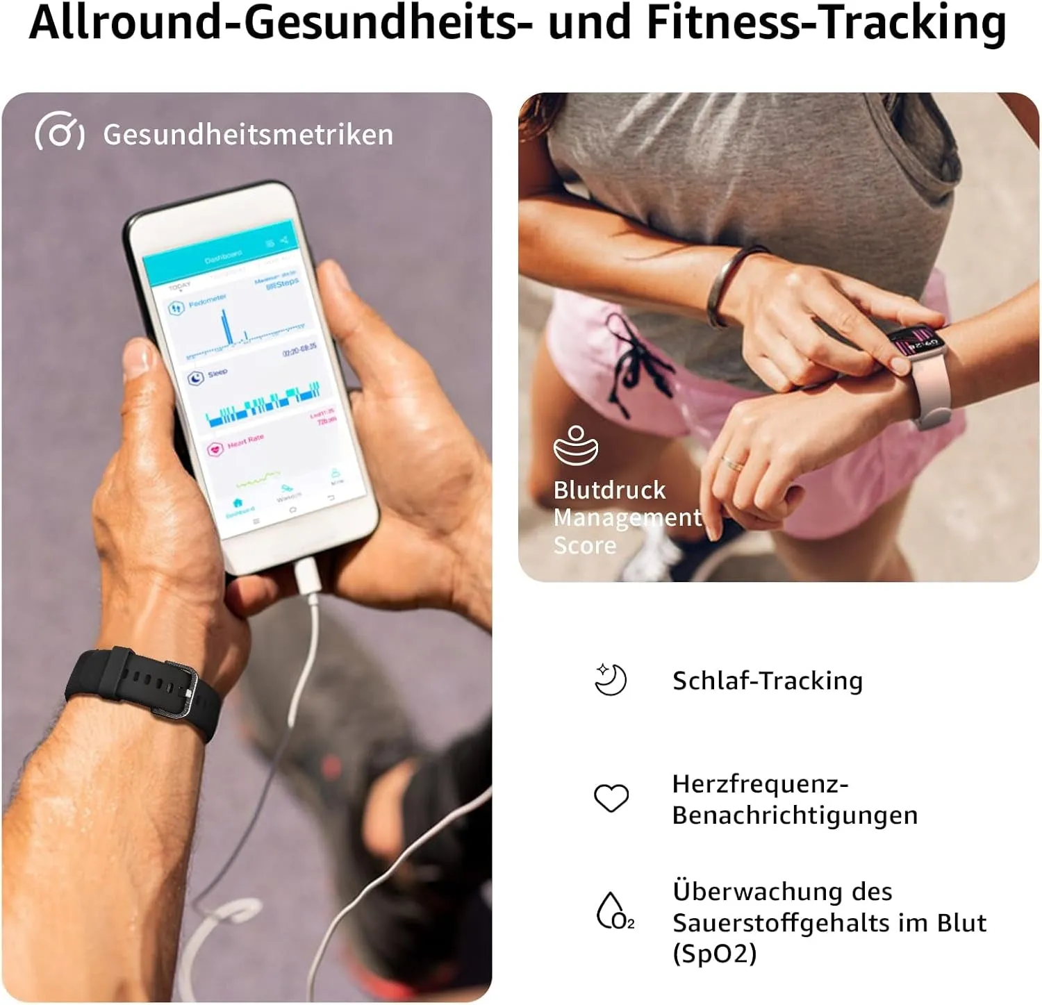 Smartwatch Damen Herren, 1,85" HD Touch Fitnessuhr Mit Telefonfunktion, 140 Sportmodi Smart Watch Fitness Tracker Mit Pulsmesser Schlafmonitor Schrittzähler, IP68 Wasserdicht Sportuhr Für Ios Android