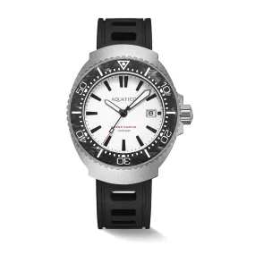 Super Marine Titanium Full Lume White Dial Forged Carbon Inlay