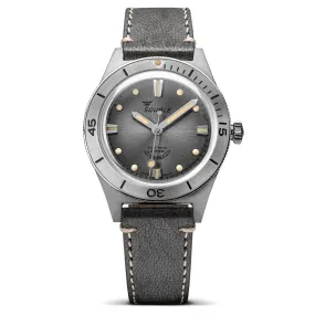 Super Squale Diver's Watch - Sunray Grey Dial - Grey Leather Strap
