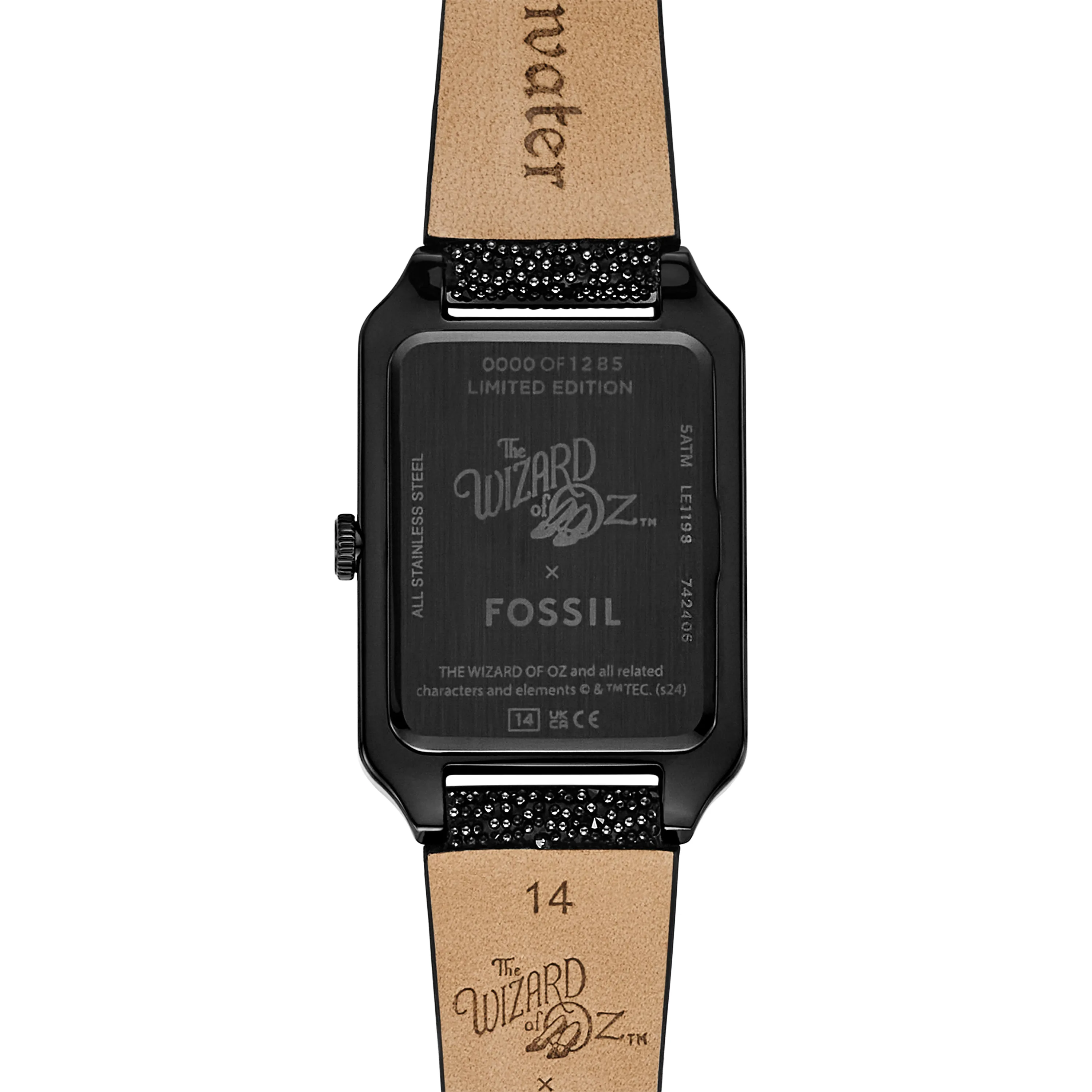 The Wizard of Oz x Fossil Limited Edition Three-Hand Black Crystal Fabric Watch