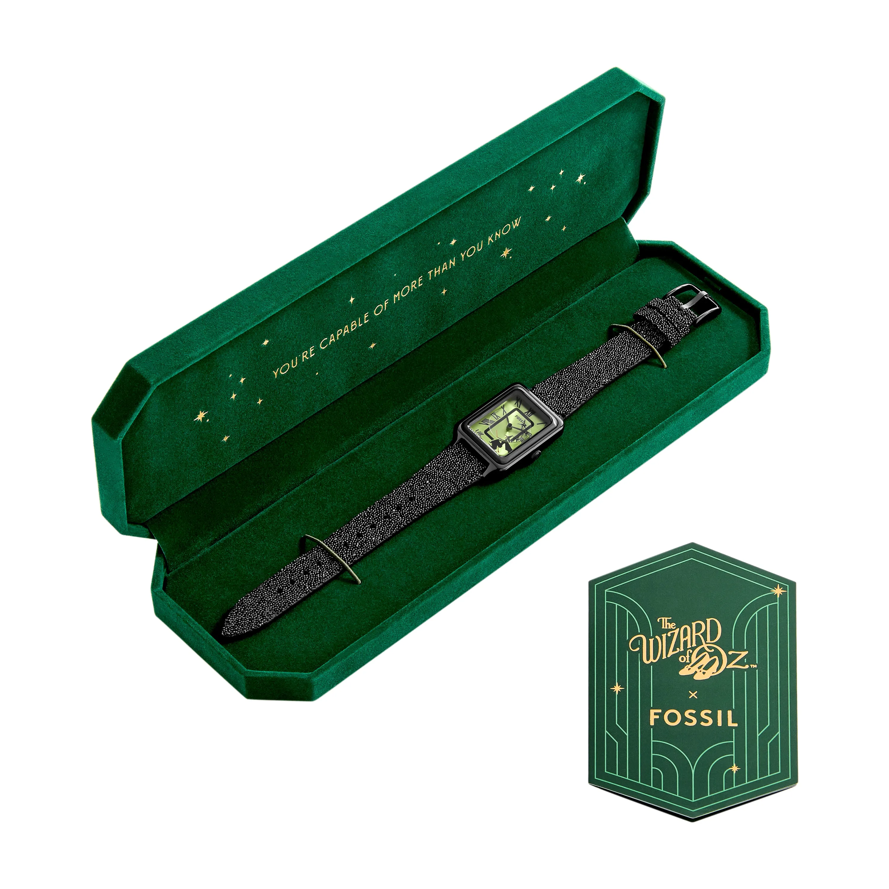 The Wizard of Oz x Fossil Limited Edition Three-Hand Black Crystal Fabric Watch
