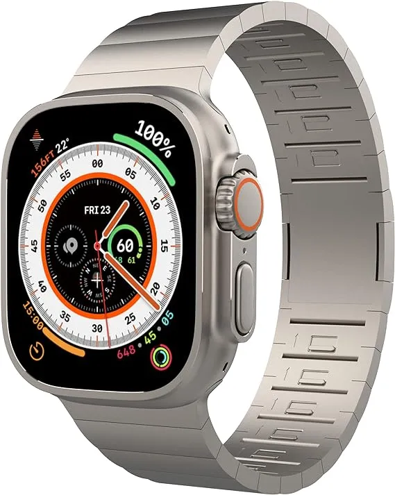 Titanium Apple Watch Band: Ultra Luxury, Seamless Match for All Sizes (49mm, 45mm, 44mm)