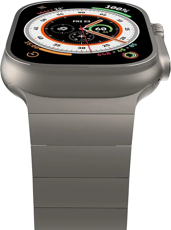 Titanium Apple Watch Band: Ultra Luxury, Seamless Match for All Sizes (49mm, 45mm, 44mm)