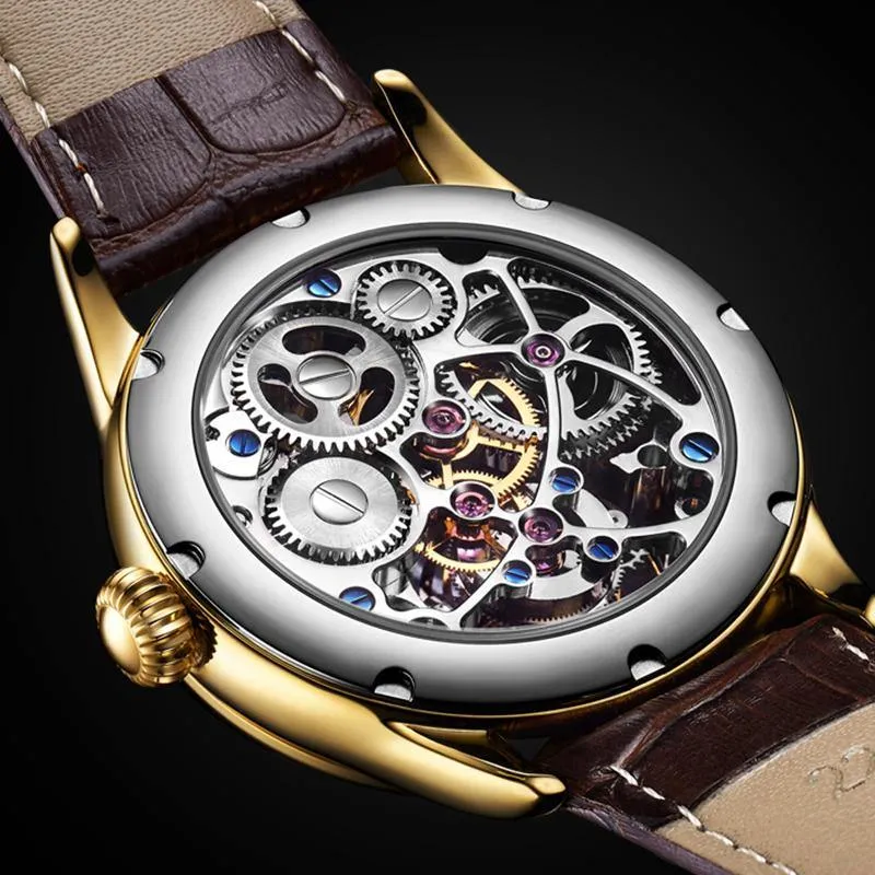 Tourbillon Watch GUANQIN Original watch Skeleton mechanical Sapphire Mens Watches Top Brand Luxury clock men Relogio Masculino