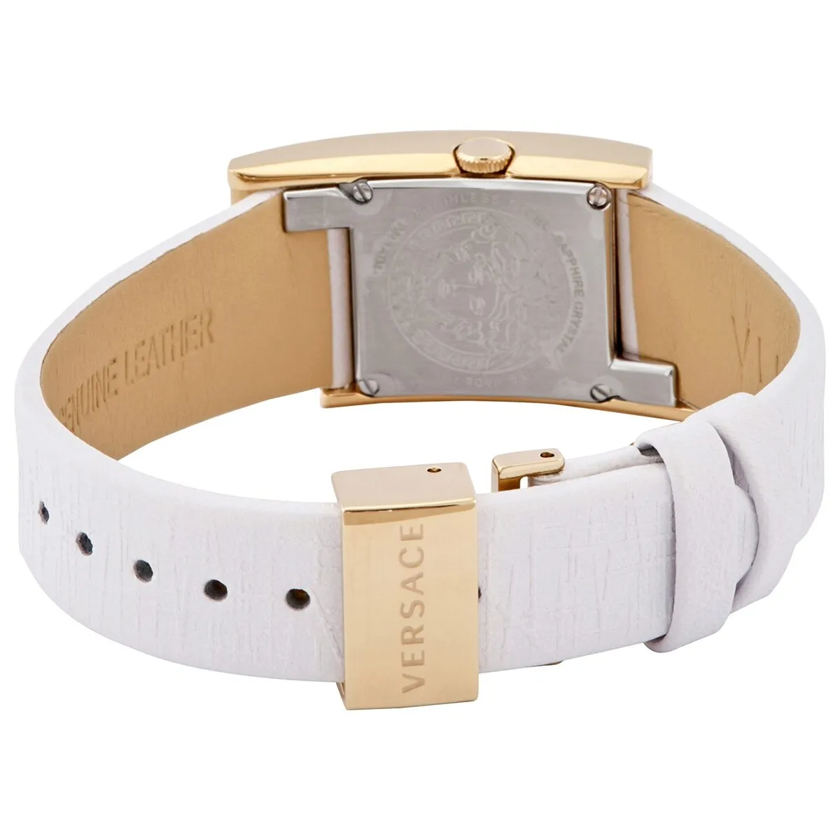 Versace Greca Icon White Dial White Leather Ladies Watch VELU00219