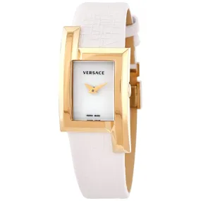 Versace Greca Icon White Dial White Leather Ladies Watch VELU00219